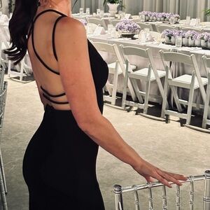 Elegant Black Strappy Dress